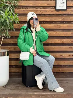 خرید اینترنتی کاپشن لوزی دوزی جلوزیپ کد 2362 فروشگاه ونوس مد