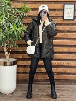 خرید اینترنتی کاپشن لوزی دوزی جلوزیپ کد 2362 فروشگاه ونوس مد