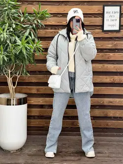 خرید اینترنتی کاپشن لوزی دوزی جلوزیپ کد 2362 فروشگاه ونوس مد