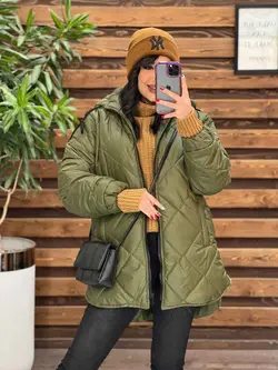 خرید اینترنتی کاپشن لوزی دوزی جلوزیپ کد 2362 فروشگاه ونوس مد