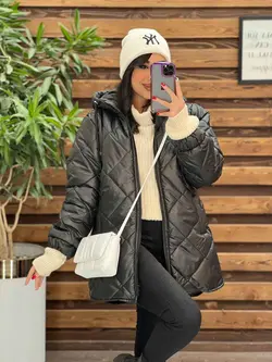 خرید اینترنتی کاپشن لوزی دوزی جلوزیپ کد 2362 فروشگاه ونوس مد