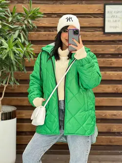 خرید اینترنتی کاپشن لوزی دوزی جلوزیپ کد 2362 فروشگاه ونوس مد