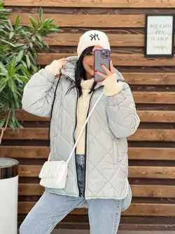 خرید اینترنتی کاپشن لوزی دوزی جلوزیپ کد 2362 فروشگاه ونوس مد