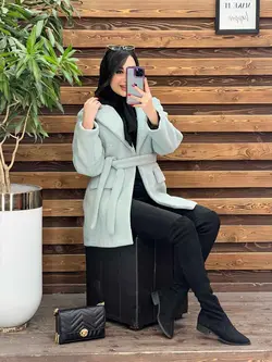 پالتو فوتر دوجیب کمردار کد 2390 شیک و خاص در مجموعه ونوس مد