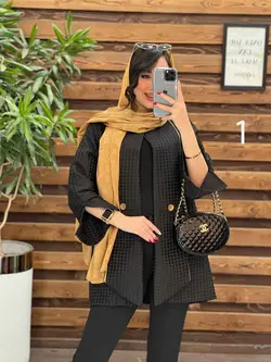 خرید اینترنتی مانتو ژاکارد مغزی دوزی کد 2444 فروشگاه ونوس مد