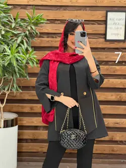 خرید اینترنتی مانتو ژاکارد مغزی دوزی کد 2444 فروشگاه ونوس مد