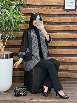 مانتو پانچ ژاکارد سوزن دوزی کد 2441 شیک و خاص در ونوس مد