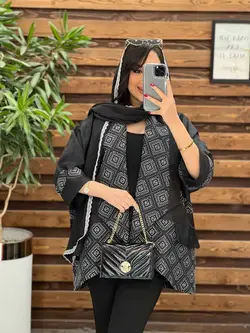 مانتو پانچ ژاکارد سوزن دوزی کد 2441 شیک و خاص در ونوس مد