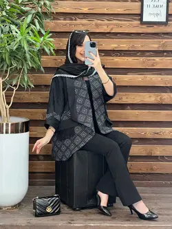 مانتو پانچ ژاکارد سوزن دوزی کد 2441 شیک و خاص در ونوس مد