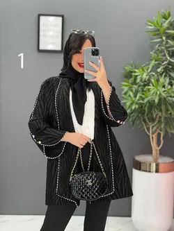 مانتو مغزی دوزی آستین دکمه کد 2449 شیک و خاص در ونوس مد