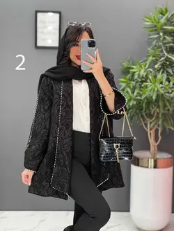 مانتو مغزی دوزی آستین دکمه کد 2449 شیک و خاص در ونوس مد