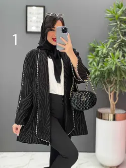 مانتو مغزی دوزی آستین دکمه کد 2449 شیک و خاص در ونوس مد