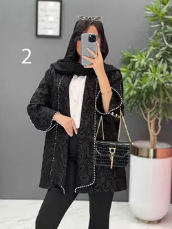 مانتو مغزی دوزی آستین دکمه کد 2449 شیک و خاص در ونوس مد