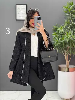 مانتو مغزی دوزی آستین دکمه کد 2449 شیک و خاص در ونوس مد