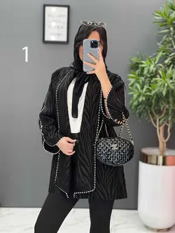 مانتو مغزی دوزی آستین دکمه کد 2449 شیک و خاص در ونوس مد