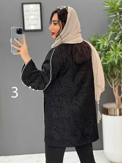 مانتو مغزی دوزی آستین دکمه کد 2449 شیک و خاص در ونوس مد