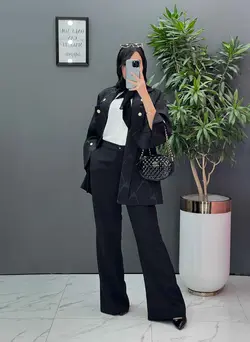 خرید اینترنتی مانتو ژاکارد یقه دکمه دار کد 2453 در ونوس مد