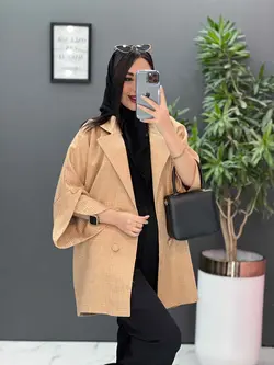 خرید مانتو ژاکارد آستین لاله کد 2464 شیک و خاص در ونوس مد