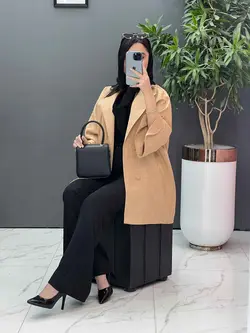 خرید مانتو ژاکارد آستین لاله کد 2464 شیک و خاص در ونوس مد