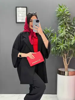 خرید مانتو ژاکارد آستین لاله کد 2464 شیک و خاص در ونوس مد