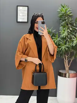 خرید مانتو ژاکارد آستین لاله کد 2464 شیک و خاص در ونوس مد