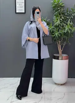 خرید مانتو ژاکارد آستین لاله کد 2464 شیک و خاص در ونوس مد