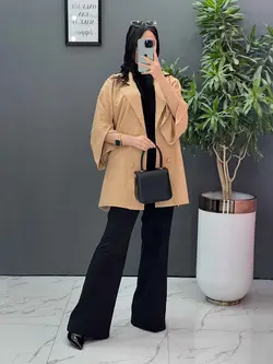 خرید مانتو ژاکارد آستین لاله کد 2464 شیک و خاص در ونوس مد