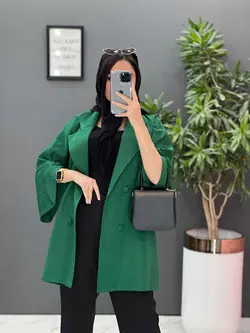 خرید مانتو ژاکارد آستین لاله کد 2464 شیک و خاص در ونوس مد