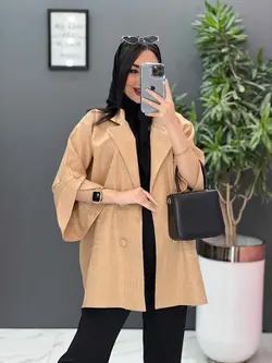 خرید مانتو ژاکارد آستین لاله کد 2464 شیک و خاص در ونوس مد