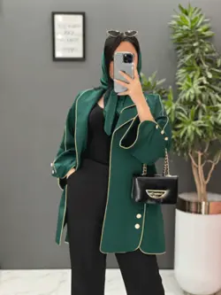 خرید اینترنتی مانتو ژاکارد بغل دکمه کد 2470 فروشگاه ونوس