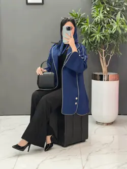 خرید اینترنتی مانتو ژاکارد بغل دکمه کد 2470 فروشگاه ونوس