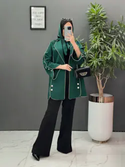 خرید اینترنتی مانتو ژاکارد بغل دکمه کد 2470 فروشگاه ونوس