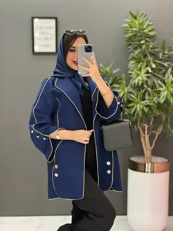 خرید اینترنتی مانتو ژاکارد بغل دکمه کد 2470 فروشگاه ونوس