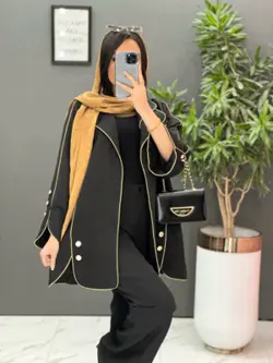 خرید اینترنتی مانتو ژاکارد بغل دکمه کد 2470 فروشگاه ونوس