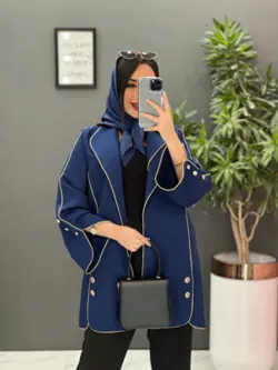 خرید اینترنتی مانتو ژاکارد بغل دکمه کد 2470 فروشگاه ونوس