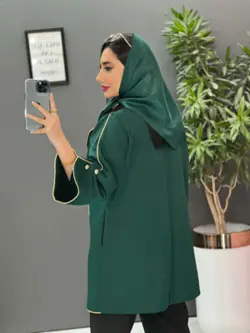 خرید اینترنتی مانتو ژاکارد بغل دکمه کد 2470 فروشگاه ونوس