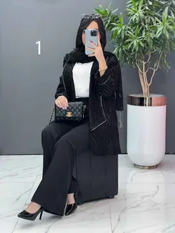 مانتو مغزی دوزی آستین پاکتی کد 2472 شیک و خاص در ونوس مد