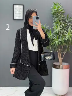 مانتو مغزی دوزی آستین پاکتی کد 2472 شیک و خاص در ونوس مد