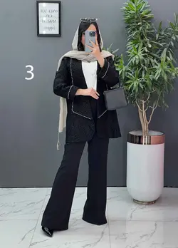 مانتو مغزی دوزی آستین پاکتی کد 2472 شیک و خاص در ونوس مد