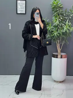 مانتو مغزی دوزی آستین پاکتی کد 2472 شیک و خاص در ونوس مد