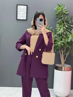 خرید اینترنتی ست کت و شلوار آستین پاکتی کد 2477 در ونوس مد