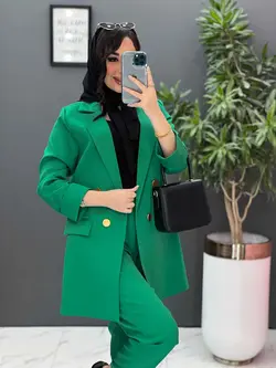 خرید اینترنتی ست کت و شلوار آستین پاکتی کد 2477 در ونوس مد