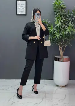 خرید اینترنتی ست کت و شلوار آستین پاکتی کد 2477 در ونوس مد