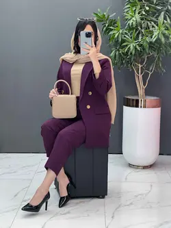 خرید اینترنتی ست کت و شلوار آستین پاکتی کد 2477 در ونوس مد