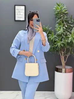 خرید اینترنتی ست کت و شلوار آستین پاکتی کد 2477 در ونوس مد