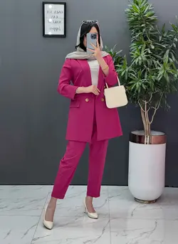 خرید اینترنتی ست کت و شلوار آستین پاکتی کد 2477 در ونوس مد