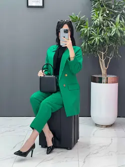 خرید اینترنتی ست کت و شلوار آستین پاکتی کد 2477 در ونوس مد