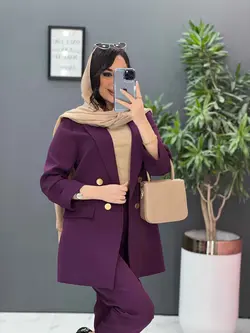 خرید اینترنتی ست کت و شلوار آستین پاکتی کد 2477 در ونوس مد