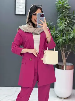 خرید اینترنتی ست کت و شلوار آستین پاکتی کد 2477 در ونوس مد