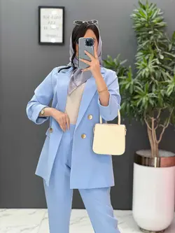 خرید اینترنتی ست کت و شلوار آستین پاکتی کد 2477 در ونوس مد